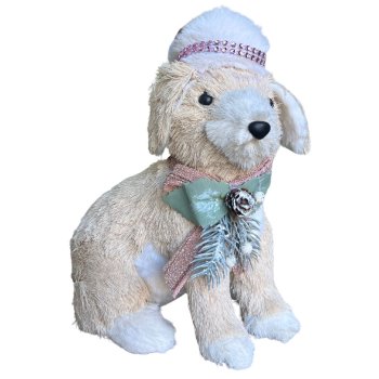 Enfeite Decorativo Dog Natalino Sentado - 26 cm