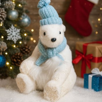 Enfeite Natalino Urso Polar Sentado - 30cm