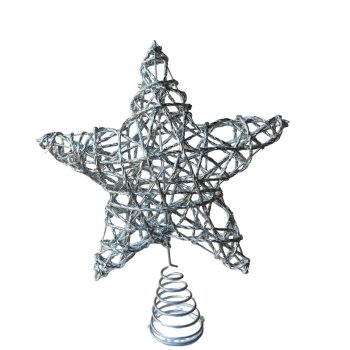 Enfeite Estrela de Natal Prateada - 28cm