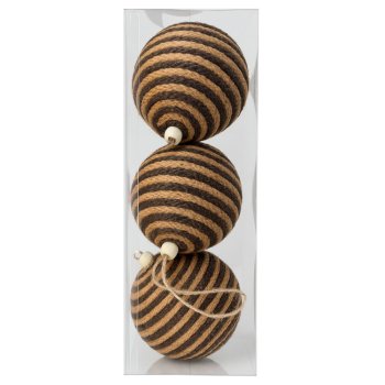 Bola Decorada Sisal Marrom Box com 3 - 8cm