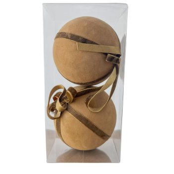 Bola Decorada Marrom com Laço Box com 2 -12cm