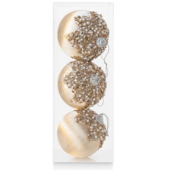 Bola Decorada Fio Dr Paete Perola Box com 3 - 8cm