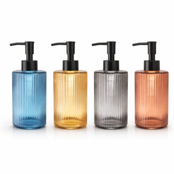 Dispenser Saboneteira Redondo De Vidro 400ml