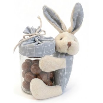 Pote Coelho de Pelucia Azul 17cm