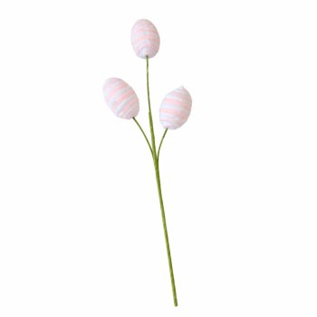 Galho Decorativo Páscoa Ovos Rosa 46cm