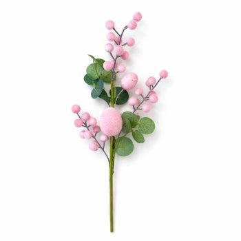 Galho Decorativo Páscoa Ovos Rosa 60cm