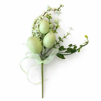 Galho Decorativo Páscoa Ovos Verdes 20cm