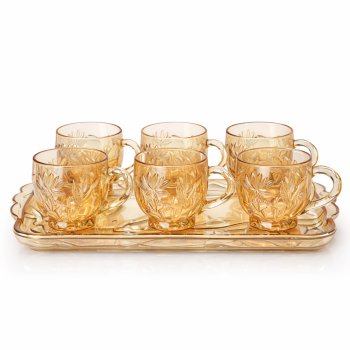 Jogo de Xícaras em Bandeja Ambar