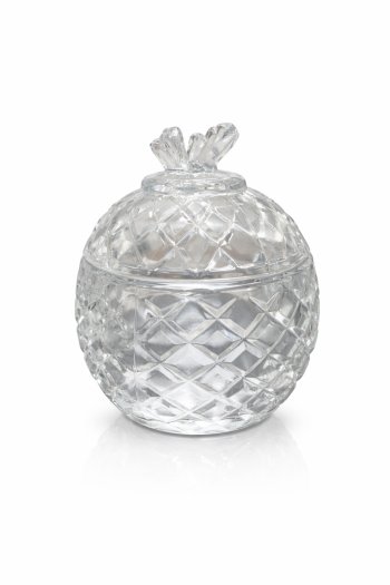 BOMBONIERE DE VIDRO C TAMPA BORBOLETA 13CM