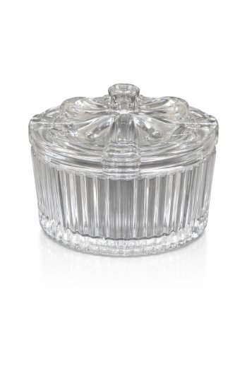 POTICHE EM VIDRO REDONDO LAÇO 11CM