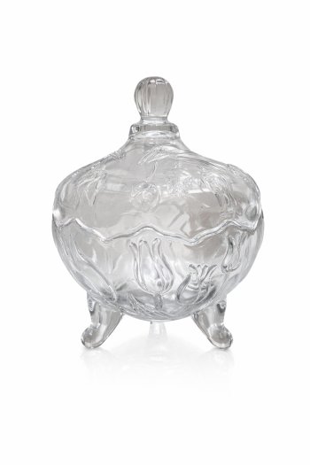 POTICHE EM VIDRO TULIPAS 18CM