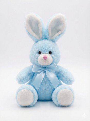 Coelho de Pelucia com Laço azul