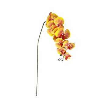 Haste De Orquidea 3D Amarelo c/ Laranja 105cm
