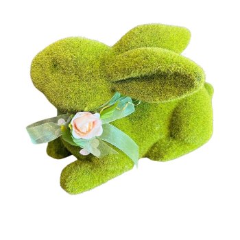 Coelho Decorativo De Grama 13cm