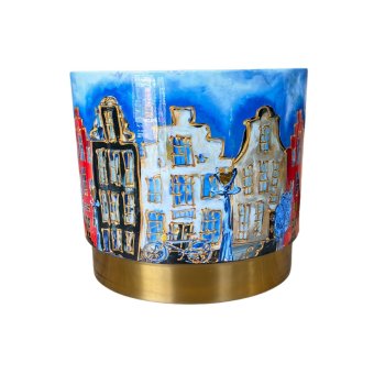 Vaso Canalhouses Grande De Metal Decorado 26,5cm
