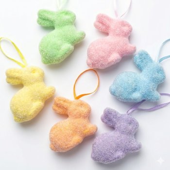 Pendente De Coelho Colorido kit c/ 6