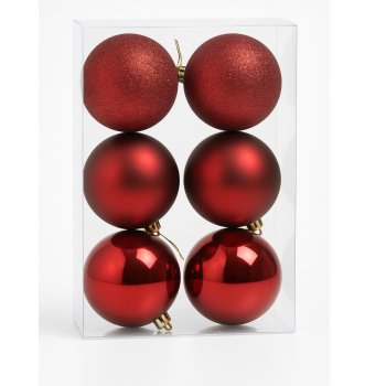 Kit 6 Bolas Decorativas Vermelho QueimadoMix N:6