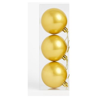 Kit 3 Bolas Decorativas Dourado Perolado N:10