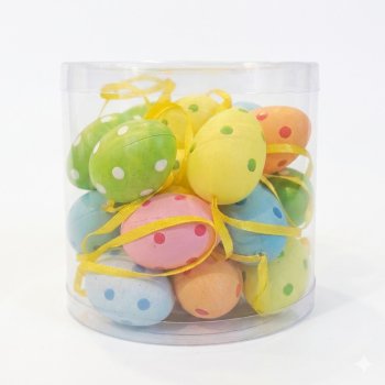 Kit de Mini Ovos Decorativos Plástico